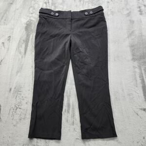 Maurices Pants Women 5/6 Black Low Rise Slim Leg Crop Capri Button Tab Waist